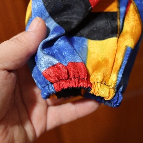 Neiman Marcus Bright Loud Bold Colorful Geometric 80s Shoulder Pads Top 8 - Picture 5 of 11